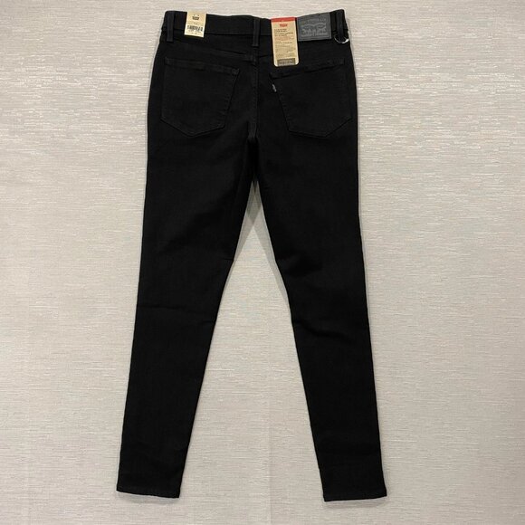 Levi's 720 Jeans Womens 30 x 28 Black Denim High Rise Super Skinny Stretch - Picture 1 of 14